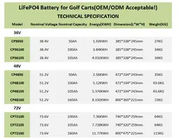 Eingebautes BMS 100ah 105ah 160ah Golf Cart Lithium Batterie 48 Volt