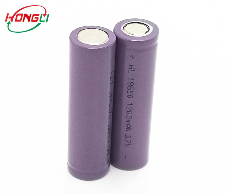 Cylindrical 18650 Lithium Ion Cells , 18650 Rechargeable Battery 1200mAh 3.7V