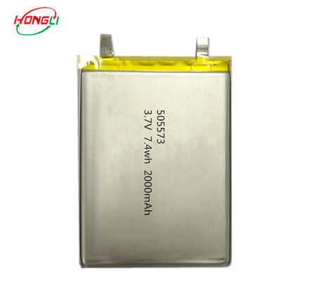 China Rechargeable 3.7v Lithium Polymer Battery 2000mAh 505573 ROHS Certifications Approved factory