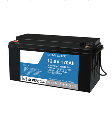 Bateria recarregável LiFePO4 estável de 12,8 V, bateria de ciclo profundo marinha de íon de lítio
