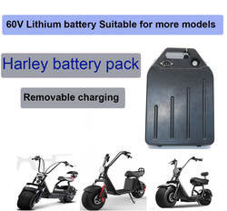 ชุดแบตเตอรี่ลิเธียมไอออน 60V 12Ah สำหรับรถจักรยานยนต์ Harley Scooter