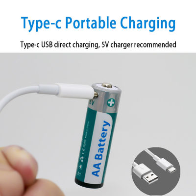 Type-C Li-Ion AA แบตเตอรี่ 1.5V USB ชาร์จเร็วชาร์จเร็วใน 2 ชั่วโมง 4 ชิ้น 4AAA