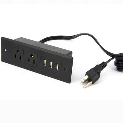 Kualitas Input Voltage 100-240V 3 US Powe Dengan 2.1A USB Output Voltage Multifunction Desktop Socket pabrik
