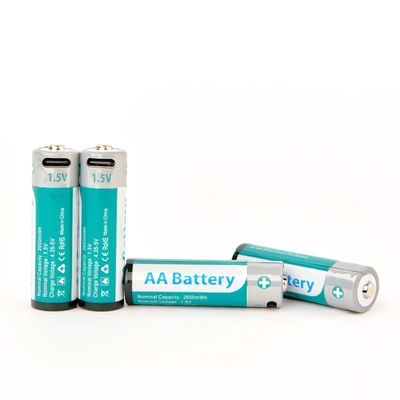 Quality Type-C Li-Ion AA Batteries 1.5V USB Rechargeable Quick Charge In 2 Hours 4Pcs 4AAA factory
