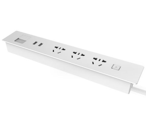 Multifunction Power Adapter With Charger Hidden Desktop Sliding Cover Power Outlet